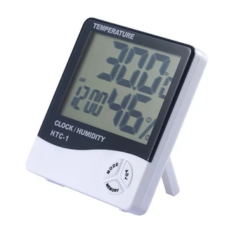 1 adet LCD Dijital Termometre Higrometre Sıcaklık nem test cihazı Saat Alarm Sensörü Probu Dövme Makyaj Aksesuarları Aracı