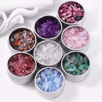 1 Kutu Doğal Düzensiz Taş Kristaller Cam Manikür Nail Art Dekorasyon Charms DIY Kuvars Gem Takı UV Jel Lehçe Aksesuarları