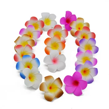 10 Adet Yapay PE Köpük Çiçekler Yumurta Çiçekler Kafa Plumeria Hawaiian Frangipani Çiçek Headdress Çiçekler Düğün Parti Dekorasyon