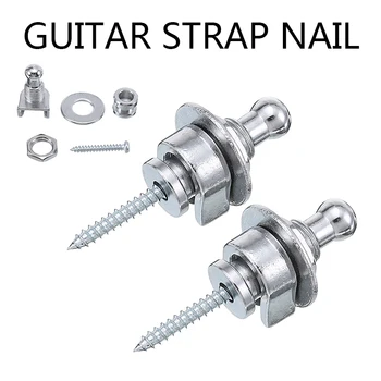 2 adet Schaller Straplocks Elektrik Akustik Aşağı Düğmesi için Fit Gitar / Bas / Ukulele Askı Kilitleri Toka Gümüş Aletleri Parçaları