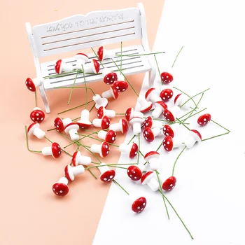 20 adet Ucuz Yapay Bitkiler Sahte Mantar Noel Süslemeleri Ev için Düğün Scrapbooking DİY Broş Hediye Kutusu Köpük Ponpon