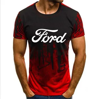 2022 Degrade Ford mustang araba Erkek T shirt, unisex yazlık t-shirt, S-4XL, giyim kısa kollu araba oto tshirt