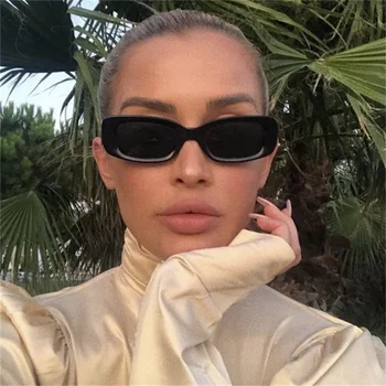2022 Yeni Moda Dikdörtgen Ssunglasses Kadınlar İçin Vintage Marka Tasarımcısı Gözlük Retro Güneş Gözlüğü Kadın Oculos Feminino UV400