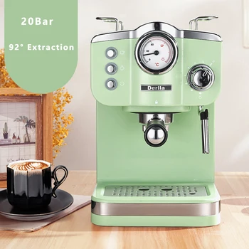 20Bar Electric Espresso Italian Coffee Machine Maker Pressure Steam Milk Frother Portable кофемашина кофе молотый варка