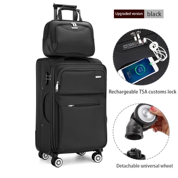 28 inç Oxford kumaş su geçirmez tekerlekli çanta erkek evrensel tekerlekli bavul kadın bavul şifre USB şarj büyük kapasiteli