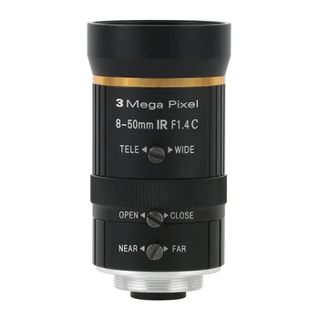 3.0 MP 8-50mm CS C Dağı Lens Telefoto Lens Uzun Lens Endüstriyel CCTV Mikroskop Lens Büyük Görsel Alan Manuel IRIS zoom objektifi