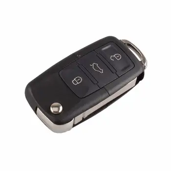 3 Düğmeler Katlanır Flip anahtar kılıfı Araba Anahtarı yedek Shell Kılıf VW Golf 4 İçin 5 Passat-B5 B6 Polo-Touran Seat Skoda için Anahtar