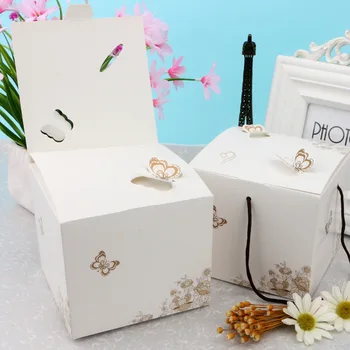 3D Kelebek Desen Çerez Şeker Ambalaj Hediye Kutusu taşınabilir kılıf Kek Çikolata kağit kutu Düğün Parti Dekorasyon Hediye Kutusu