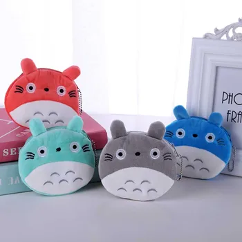4 Renkler Sıcak Satış Kawaii Karikatür Totoro Çocuk Peluş bozuk para cüzdanı Fermuar Değişim Çanta Mini Cüzdan Çocuklar Kız Kadınlar İçin hediye