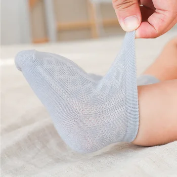5 pairs lot Yenidoğan bebek dantel çorap küçük kız erkek yaz kısa ince örgü pamuk fırfır çorap çocuk yürümeye başlayan sevimli ayak bileği çorap