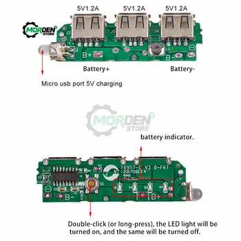 5V 1A 2.1 A 3 USB 18650 Lityum Pil Şarj Modülü Step Up Boost Li-İon Lipo Pil Şarj devre Güç Kaynağı