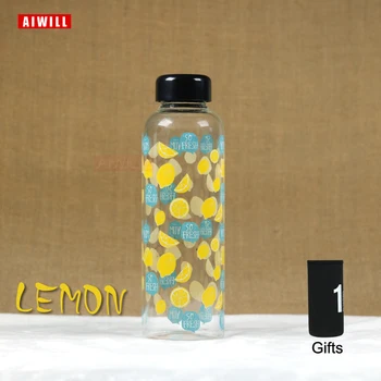 AIWILL Sıcak Moda yaratıcı 450-500 ml cam su şişesi cam güzel hediye kadın su şişeleri ile kapak spor açık