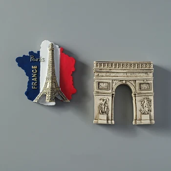 Arc DE triomphe Eyfel Kulesi Paris Fransa manyetik buzdolabı mıknatısları turistik hediyelik koleksiyonu 3d manyetik buzdolabı çıkartmalar