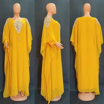 Artı Boyutu Afrika Elbiseler Kadınlar için Şifon Boubou Dashiki Ankara Kıyafeti Kıyafetler Dubai Abaya Kaftan Robe Africaine Vetement Femme