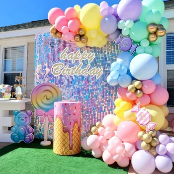 Balon Renkli Macaron Metal Balon Garland Kemer Düğün Doğum Günü Balonlar Dekor Parti Balonlar Çocuklar İçin Bebek Duş Balon