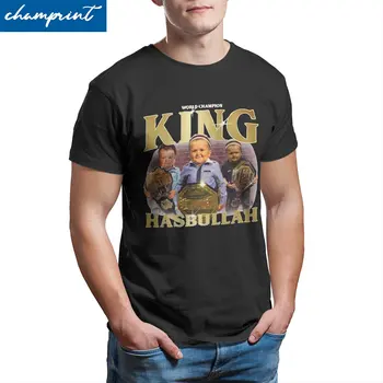 Benzersiz Kral Hasbulla T-Shirt Erkekler Yuvarlak Yaka Saf Pamuk T Gömlek Komik Rusya Blogger Kısa Kollu Tee Gömlek 6XL Tops