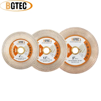 BGTEC 1 adet Dia105/115 / 125mm Elmas Testere Bıçağı Çift taraflı X Örgü Çap 22.23 mm Karo Seramik Mermer Taş Kesme taşlama diski