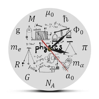 Bilim Sanat Fizik Elemanları ve Semboller duvar saati Matematik Denklemleri Duvar Dekor Sessiz duvar saati Laboratuvar Işareti Fizikçi Hediye