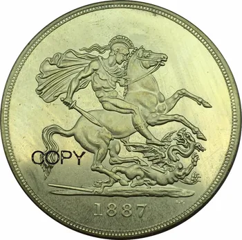 Birleşik krallık Victoria altın 5 Pound 1887 Pirinç Kopya Paraları