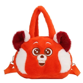 Disney Karikatür PİXAR Anime Dönüm Kırmızı peluş oyuncak askılı çanta omuzdan askili çanta bozuk para cüzdanı Kırmızı Panda Peluş Bebek Çanta Kız Hediye