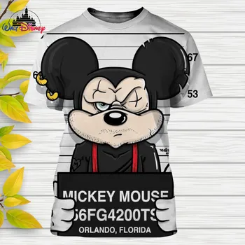 Disney suçlular Mickey Mouse Donald Ördek Goofy Karikatür erkek kadın t shirt rahat tarzı 3D baskı Yaz Casual Tee Tops
