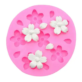 DIY Kek Dekorasyon Araçları Kiraz Çiçeği Şekli Mutfak Pişirme Kek Fondan silikon kalıp silikon formu