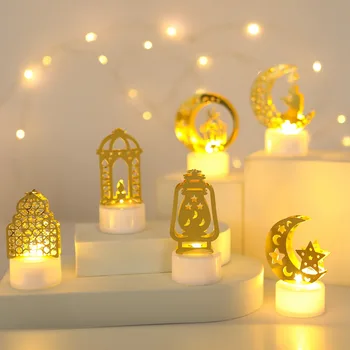 Eid Mubarak mum Led ışıkları ramazan dekorasyon ev için islam Müslüman parti dekor ramazan Eid Al-Fitr süsler