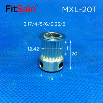 FitSain-MXL 20 T Genişliği 10mm Senkron Tekerlek Kasnak Step Motor Delik 3.17-4-5-6-6.35