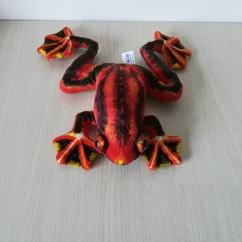 gerçek hayat oyuncak kırmızı kurbağa peluş oyuncak, yaklaşık 25 cm kurbağa yumuşak bebek bebek oyuncak doğum günü hediyesi h2250