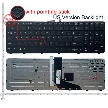 GZEELE RU / ABD / JP / RO / UI YENİ İngilizce laptop arkadan aydınlatmalı klavye İÇİN HP ZBOOK 15 17 G1 G2 PK130TK1A00 SK7123BL ABD siyah Çerçeve