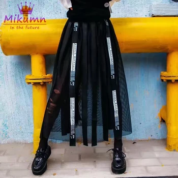 Harajuku Etek Punk Tarzı Kadın Yüksek Bel Etek Gotik Streetwear