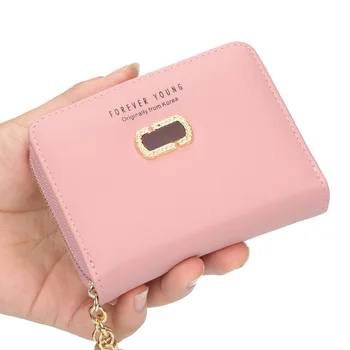 Kadın deri cüzdan Sevimli Püskül Küçük Fermuar kart tutucu bozuk para cüzdanı Pembe Para Klipleri Bayanlar Moda Çantalar Cüzdan Kadınlar için