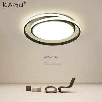 KAGU Modern Yuvarlak LED Avize Oturma Odası Yatak Odası Mutfak Lambası Çalışma Odası Siyah Altın Tavan Lambası Ev Dekorasyon
