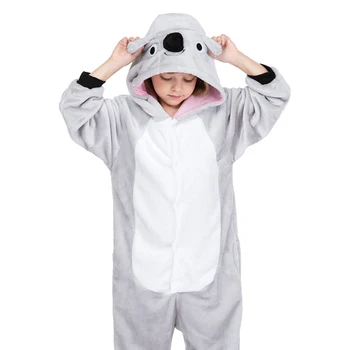 Komik Koala Onesies Çocuklar Çocuklar İçin hayvanlı pijama Kigurumi Erkek Kız Karikatür Pijama Cosplay Parti Kostüm Tek Parça Pijama