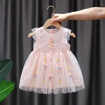 Kızlar Prenses Elbise Nakış Kız Elbise Çocuk Giyim Çocuk Elbise Balo Kızlar İçin Bebek Parti Doğum Günü Giyim 0-4Y