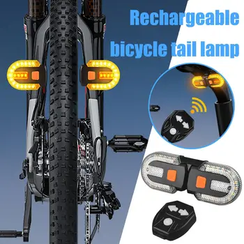 LED Bisiklet Uzaktan Kumanda Dönüş Sinyali Arka Lambası Su Geçirmez Bisiklet Uyarı Lambası Açık Bisiklet Aksesuarları