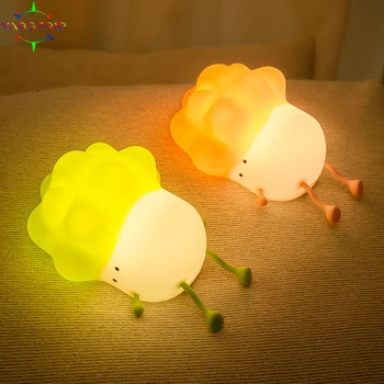 LED lahana silikon gece lambası USB şarj edilebilir karartma dokunmatik masa lambaları yatak odası başucu dekorasyon hediye Boby ışık