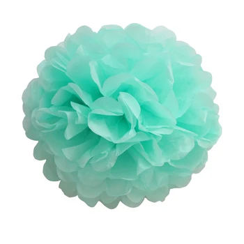 lot başına 10 parça Nane Yeşil / Tiffany Mavi Doku Kağıt Pom Poms Düğün Bahçe Ev Partisi Asılı Dekorasyon
