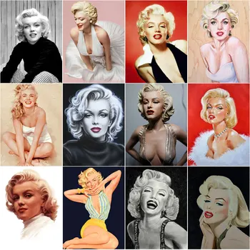 Marilyn Monroe El Sanatları Yetişkinler için Mozaik Elmas Sanat Boyama Kiti Klasik Seksi Kadın Figürü Mücevher Çapraz Dikiş Duvar Dekor