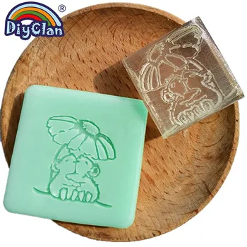 Marmot tarzı el yapımı reçine sabun damga özel DIY yeni reçine Sabun baskılı kalıp desen Karikatür fare sabun bölüm Z0107LS