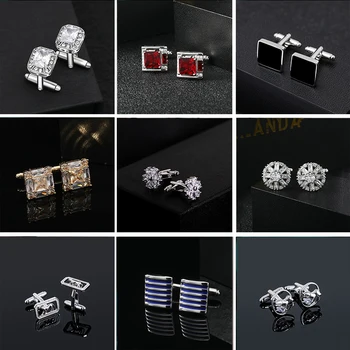 Moda AAA Zirkonya Takı Erkek Kol Düğmeleri Fransız Düğün Dekoratif Metal Kol Düğmeleri Aksesuarları Toptan İş Manşet Damızlık
