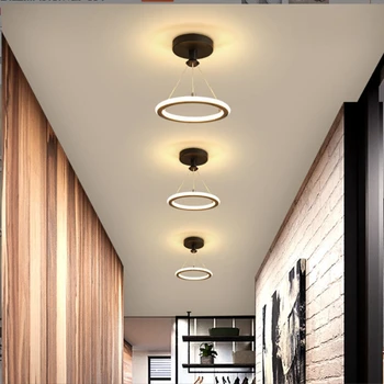 Modern giriş LED avize basit koridor koridor ışık yaratıcı balkon siyah altın tavan lambası