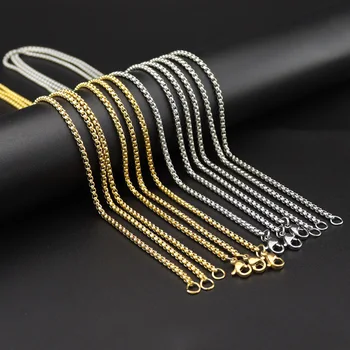 MOONROCY Gümüş Renk Altın Renk Uzun Zincirler 2 adet Titanyum Çelik Trendy Paslanmaz Takı Bulma Toptan 60 cm Zincir Hediye