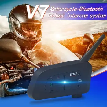 Motosiklet ATV Kir Bisiklet Kar Araci Bluetooth uyumlu V7 Kask Kulaklık İnterkom Kablosuz İletişim Su Geçirmez