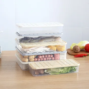 Mutfak Kare Buzdolabı Sebzelik Kutusu Ev Plastik Gıda Mühürlü Dondurulmuş Köfte Sebze Kutusu Gıda saklama kutusu Sebze