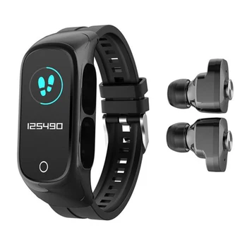 N8 Bluetooth akıllı saat Tam Dokunmatik Ekran Erkekler egzersiz kalp atışı kablosuz kulaklık Bilezik Kadın Spor Su Geçirmez Smartwatch