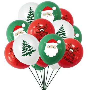 Noel Dekorasyon Lateks Balon Noel Baba Noel Ağacı Geyik Tema Balon Seti Noel Partisi Dekorasyon