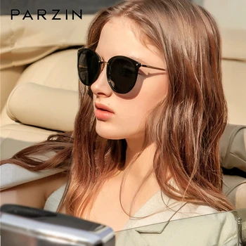 PARZIN Vintage Kadınsı güneş gözlüğü Polarize Güneş Gözlüğü Sürüş İçin TR90 Büyük Boy Kadın Plastik Titanyum Gözlük 9868