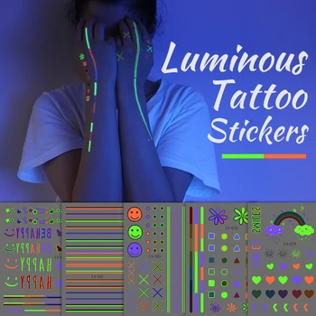 Parıltılı ışıltı Dövme Etiket Kişilik Decode Tasarım Geçici Dövmeler El Sticker Kol Serin Sahte Dövme Kadınlar için Çocuk Vücut Sanatı