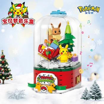 Pokemon Pikachu Müzik Kutusu noel hediyesi Karikatür Animasyon Sekiz Ton Kutusu Monte Yapı Taşı Yeni Yıl çocuk oyuncağı Hediyeler